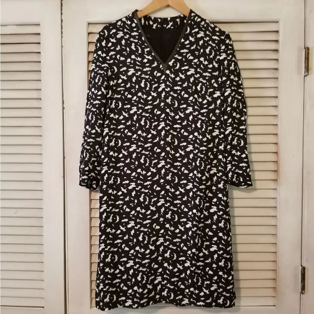 Escada Black White Sheath  Dress 3/4 Sleeves 34 (4)
